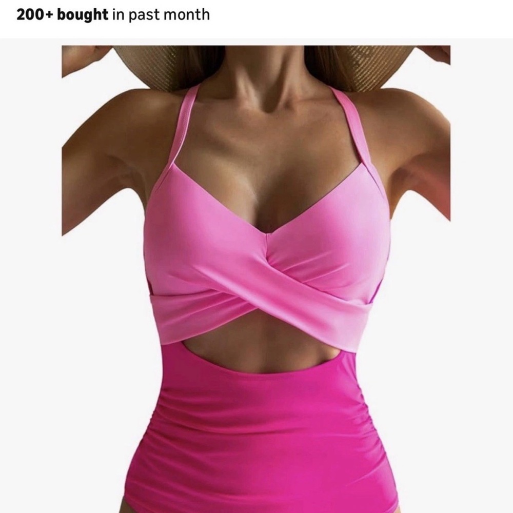 Chic Pink Twist-Front One Piece Swimsuit
